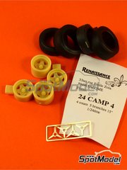 Renaissance Models: Set de llantas y neumticos escala 1/24 - Campagnolo 15 pulgadas - fotograbados, piezas de resina y piezas de goma - 4 unidades