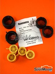 Renaissance Models: Set de llantas y neumticos escala 1/24 - Campagnolo 15 pulgadas - piezas de resina y piezas de goma - para la referencia de Decalcas DCL-DEC044, o las referencias de Fujimi FJ12385 y FJ123851, o las referencias de Model Factory Hiro MFH-K063, K-063, MFH-K065 y K-065