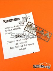 Renaissance Models: Detalle escala 1/24 - Gancho de cierre para rueda de repuesto - fotograbado - 4 unidades