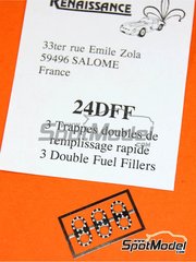 Renaissance Models: Tapones de gasolina escala 1/24 - Toma de gasolina doble - fotograbados - 3 unidades