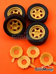 Renaissance Models: Tarmac conversion set 1/24 scale - Dymag 16 inches with venturis and slicks - resin parts and rubber parts - for Belkits references BEL015, BEL-015, BEL016 and BEL-016 - 4 units