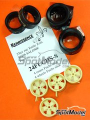 Renaissance Models: Rims and tyres set 1/24 scale - Fuchs rims and slicks - resin parts and rubber parts - 4 units