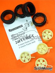 Renaissance Models: Rims and tyres set 1/24 scale - Fuchs for Porsche 911 with mud tyres  - resin parts and rubber parts - 4 units
