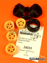 Renaissance Models: Set de llantas y neumticos escala 1/24 - Gotti J33 de 15 pulgadas para Porsche 911 SC - piezas de resina y piezas de goma - 4 unidades