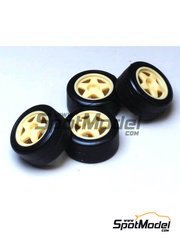 Renaissance Models: Tyre set 1/24 scale - BMW M3 E30 Group A - resin parts and rubber parts - for Beemax Model Kits kit B24007, or Fujimi kit FJ125725 - 4 units image