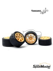 Renaissance Models: Rims and tyres set 1/24 scale - Maserati 19 inches with slicks - resin parts and rubber parts - 4 units image