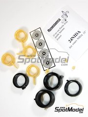 Renaissance Models: Set de llantas y neumticos escala 1/24 - BBS 15 pulgadas nido de aveja 1980 - piezas de resina y neumaticos - para la referencia de Heller 80714, o las referencias de Italeri 3627, 3643, IT3643 y 3643.OUTLET, o las referencias de Revell REV07031, REV07032, REV07247 y 80-7247, o las referencias de Tamiya TAM24328 y TAM24334 - 4 unidades