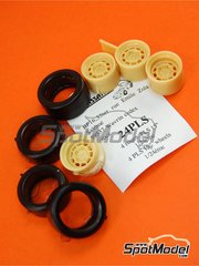 Renaissance Models: Rims and tyres set 1/24 scale - Gotti PLS for 911 SC Group 4  - resin parts and rubber parts - for Heller reference 80714, or Revell references REV07031 and REV07032, or Tamiya references TAM24328 and TAM24334