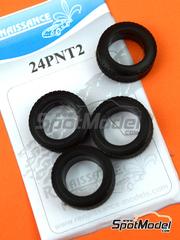 Renaissance Models: Neumticos escala 1/24 - Neumticos de tierra asimtricos para coches de rally - piezas de goma - 4 unidades