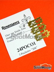 Renaissance Models: Logotipos escala 1/24 - Peugeot 206 - fotograbados