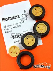 Renaissance Models: Set de llantas y neumticos escala 1/24 - Alpine Francesas - piezas de resina y piezas de goma - para la referencia de ESCI 3016, o las referencias de Italeri 3651, ITA3651 y 3651S - 4 unidades