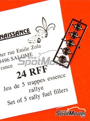 Renaissance Models: Tapones de gasolina escala 1/24 - Tapa de deposito de gasolina - fotograbados - 5 unidades