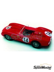 Renaissance Models: Car scale model kit 1/43 scale - Ferrari 250 Testa Rossa TR 58 chassis 0728TR Scuderia Ferrari Team #14 - Olivier Gendebien (BE) + Phil Hill (US) - 24 Hours Le Mans 1958 - metal parts, photo-etched parts, resin parts, rubber parts, vacuum formed parts, water slide decals, white metal parts, assembly instructions and painting instructions