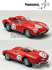Renaissance Models: Car scale model kit 1/43 scale - Ferrari 250 Testa Rossa TR58 Scuderia Ferrari Team #12 - Mike Hawthorn (GB) + Peter Collins (GB) - 24 Hours Le Mans 1958 - photo-etched parts, resin parts, rubber parts, turned metal parts, vacuum formed parts, water slide decals, white metal parts, other materials, assembly instructions and painting instructions