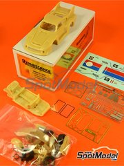 Renaissance Models: Car scale model kit 1/43 scale - Porsche 935 B2/80 Brumos Racing Team sponsored by Brumos Porsche #59 - Peter Gregg (US) - Daytona 250 miles 1980 - photo-etched parts, resin parts, rubber parts, turned metal parts, vacuum formed parts, water slide decals and assembly instructions image