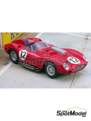 Renaissance Models: Car scale model kit 1/43 scale - Ferrari 250 Testa Rossa TRI60 0782  Scuderia Ferrari Team #12 - Ludovico Scarfiotti (IT) + Pedro Rodriguez (MX) - 24 Hours Le Mans 1960 - photo-etched parts, resin parts, rubber parts, turned metal parts, vacuum formed parts, water slide decals, other materials and assembly instructions