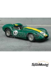 Renaissance Models: Car scale model kit 1/43 scale - Lister Jaguar Knobbly #1, 2, 29, 61 - "Archie" Scott Brown (GB), Walter Edwin Hansgen (US), Stirling Moss (GB) - Oulton Park, Silverstone, Silverstone GP 1958 - metal parts, photo-etched parts, resin parts, turned metal parts, water slide decals, assembly instructions and painting instructions