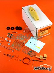 Renaissance Models: Car scale model kit 1/43 scale - Maserati 250F #26 - Juan Manuel Fangio (AR) - Belgian Formula 1 Grand Prix 1954 - metal parts, photo-etched parts, resin parts, rubber parts, turned metal parts, vacuum formed parts, water slide decals, white metal parts, other materials and assembly instructions image