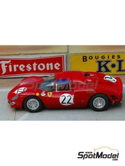 Renaissance Models: Car scale model kit 1/43 scale - Ferrari 275 P2 Coupe SEFAC Ferrari Team #22 - Lorenzo Bandini (IT) + Giampiero Biscaldi (IT) - 24 Hours Le Mans 1965 - photo-etched parts, resin parts, rubber parts, turned metal parts, vacuum formed parts, water slide decals, other materials and assembly instructions
