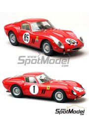 Renaissance Models: Maqueta de coche escala 1/43 - Ferrari 250 GTO chasis 3987GT Equipo NART N 1, 85 - Pedro Rodriguez (MX) + Ricardo Rodriguez (MX), Roger Penske (US) - 1000 Kms de Paris Autodrome de Linas-Montlhry, Nassau Tourist Trophy 1962 y 1963 - piezas de metal, fotograbados, piezas de resina, piezas de goma, piezas de metal torneado, calcas de agua y manual de instrucciones