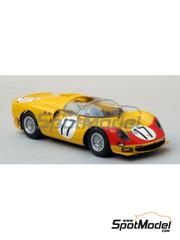 Renaissance Models: Car scale model kit 1/43 scale - Ferrari 365 P2 Ecurie Francorchamps Team #17 - Pierre Dumay (FR) + Jean 'Beurlys' Blaton (BE) - 24 Hours Le Mans 1966 - photo-etched parts, resin parts, rubber parts, turned metal parts, vacuum formed parts, water slide decals, white metal parts, other materials and assembly instructions image