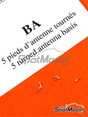 Renaissance Models: Detail 1/43 scale - Antenna basis - turned metal pieces - 5 units