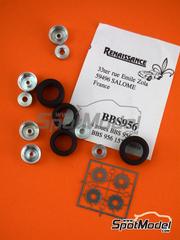 Renaissance Models: Rims and tyres set 1/43 scale - BBS 15 inches Porsche 956 1982 - photo-etched parts, rubber parts and turned metal parts - 4 units image