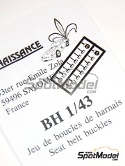 Renaissance Models: Detail 1/43 scale - Racing harnesses buckles - photo-etch