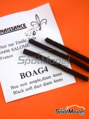 Renaissance Models: Pipe - Black rubber pipe 4mm - rubber parts - 2 units
