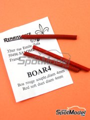 Renaissance Models: Pipe - Red pipe 4 mm - rubber parts - 2 units