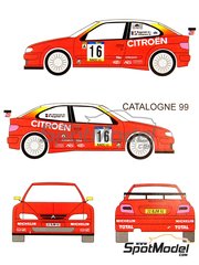 Renaissance Models: Car scale model kit 1/24 scale - Citroen Xsara Kit-car sponsored by Total #16, 17 - Philippe Bugalski (FR) + Jean-Paul Chiaroni (FR), Jes�s Puras (ES) + Marc Mart� (ES) - Catalunya Costa Dorada RACC Rally, Tour de Corse 1999 - photo-etched parts, resin parts, rubber parts, vacuum formed parts, water slide decals, white metal parts and assembly instructions