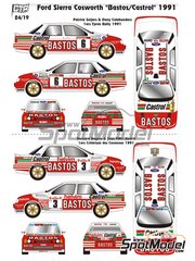 Renaissance Models: Maqueta de coche escala 1/24 - Ford Sierra Cosworth 4x4 Grupo A patrocinado por Bastos Castrol N 3, 6 - Bernard Bguin (FR) + Jean-Marc Andri (FR) - Rally de Ypres de Belgica, Rallye Critrium des Cvennes 1991 - piezas de metal, fotograbados, piezas de resina, piezas de goma, piezas vacuformadas, calcas de agua, manual de instrucciones e instrucciones de pintado