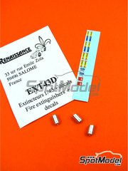 Renaissance Models: Fire extinguisher 1/43 scale - Fire extinguisher - turned metal parts and water slide decals - 3 units