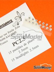 Renaissance Models: Lights - Round lights 2,5 mm  - other materials - 15 units