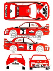 Renaissance Models: Decoracin escala 1/24 - Mitsubishi Lancer Evo V patrocinado por Marlboro Ralli Art N 3 - Rui Madeira (PT) + Nuno Rodrigues da Silva (PT) - Rally de Luxemburgo 1999 - piezas de resina, calcas de agua, manual de instrucciones y calcas de sponsors de tabaco - para la referencia de Tamiya TAM24203
