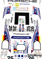 Renaissance Models: Decoracin escala 1/24 - Porsche 911 GT1 Evo 97 Equipo Porsche AG patrocinado por Mobil 1 N 25, 26 - Thierry Boutsen (BE) + Hans-Joachim Stuck (DE) + Robert 'Bob' Wollek (FR), Yannick Dalmas (FR) + Emmanuel Collard (FR) + Ralf Kelleners (DE) - 24 Horas de Le Mans 1997 - calcas de agua y manual de instrucciones - para la referencia de Revell 85-2177