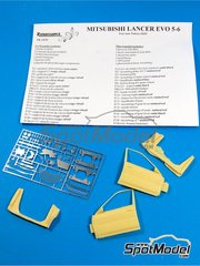 Renaissance Models: Transkit escala 1/24 - Mitsubishi Lancer Evo V - VI - piezas de resina y fotograbados - para la referencia de Tamiya TAM24203