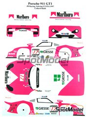 Renaissance Models: Marking / livery 1/24 scale - Porsche 911 GT1 Evo 97 sponsored by Marlboro JB Racing #17 - Emmanuel Collard (FR) + Mauro Baldi (IT) - Sebring 1997 - water slide decals and assembly instructions - for Tamiya reference TAM24186