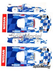 Renaissance Models: Marking / livery 1/24 scale - Nissan R390 GT1 sponsored by Clarion #30, 31, 32 - John Nielsen (DK) + Franck Lagorce (FR) + Michael Krumm (DE), Erik Comas (FR) + Jan Lammers (NL) + Andrea Montermini (IT), Kazuyoshi Hoshino (JP) + Aguri Suzuki (JP) + Masahiko Kageyama (JP) - 24 Hours Le Mans 1998 - water slide decals and assembly instructions - for Tamiya reference TAM24192