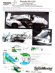 Renaissance Models: Marking / livery 1/24 scale - Porsche 911 GT1 sponsored by Konrad Motorsport #28 - Robert Nearn (GB) + Mauro Baldi (IT) + Franz Konrad (AT) - 24 Hours Le Mans 1997 - for Tamiya reference TAM24186