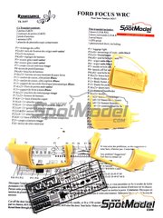 Renaissance Models: Transkit escala 1/24 - Ford Focus WRC - fotograbados, piezas de resina y piezas de metal - para las referencias de Tamiya TAM24217, TAM24241 y TAM24261