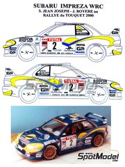 Renaissance Models: Decoracin escala 1/24 - Subaru Impreza WRC patrocinado por Sodiva N 2 - Simon Jean-Joseph (FR) + Jacques 'Jack' Boyre (FR) - Rally de Touquet 2000