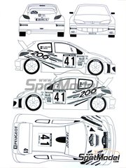 Renaissance Models: Marking / livery 1/24 scale - Peugeot 206 WRC #41 - Fabrice Morel (FR) + Philippe Guellerin (FR) - Catalunya Costa Brava Rally - Rally of Spain 2000 - for Tamiya reference TAM24267