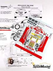 Renaissance Models: Decoracin escala 1/24 - Peugeot 206 WRC patrocinado por Clarion Total N 1 - Gilles Panizzi (FR) + Herv Panizzi (FR), Marcus Grnholm (FI) + Timo Rautiainen (FI), Didier Auriol (FR) + Denis Giraudet (FR) - Rally de Monte Carlo - Rallye Automobile de Monte-Carlo 2001 - fotograbados, piezas de resina, otros materiales y manual de instrucciones - para la referencia de Tamiya TAM24267