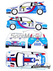 Renaissance Models: Decoracin escala 1/24 - Ford Focus WRC patrocinado por Martini Telefonica Movistar N 3, 4 - Carlos Sainz (ES) + Luis Moya (ES), Colin McRae (GB) + Nicky Grist (GB) - Rally de Monte Carlo - Rallye Automobile de Monte-Carlo 2001 - piezas de resina, calcas de agua y manual de instrucciones - para las referencias de Tamiya TAM24217 y TAM24261