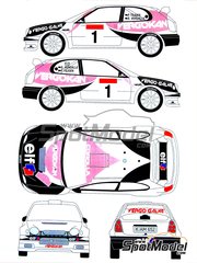 Renaissance Models: Calcas de agua escala 1/24 - Toyota Corolla WRC patrocinado por Vergokan N 1 - Pieter Tsjoen (BE) + Steven Vergalle (BE) - Boucles de SPA 2001 - calcas de agua y manual de instrucciones - para la referencia de Tamiya TAM24209