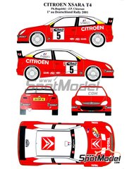 Renaissance Models: Marking / livery 1/24 scale - Citroen Xsara WRC #5 - Philippe Bugalski (FR) + Jean-Paul Chiaroni (FR) - ADAC Deutschland Rally 2001 - water slide decals and assembly instructions - for Heller reference 80769
