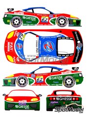 Renaissance Models: Decoracin escala 1/24 - Ferrari 360 Modena GT Equipo JMB Racing patrocinado por Giesse N 62 - David Terrien (US) + Andrea Garbagnati (IT) + Christian Pescatori (IT) - 24 Horas de SPA Francorchamps 2001 - calcas de agua y manual de instrucciones - para las referencias de Tamiya TAM24228 y TAM24298