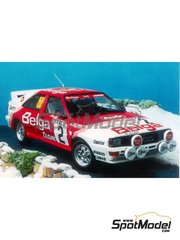 Renaissance Models: Transkit escala 1/24 - Audi Quattro A2 patrocinado por Belga N 2 - Marc Duez (BE) + Willy Lux (BE) - Boucles de SPA 1983 - fotograbados, piezas de resina, calcas de agua y manual de instrucciones - para las referencias de Revell REV07246 y 85-7246, o la referencia de Tamiya TAM24036
