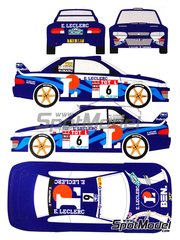 Renaissance Models: Marking / livery 1/24 scale - Subaru Impreza WRC sponsored by E. Leclerc #6 - Beno�t Rousselot (FR) + Gilles Mond�sir (FR) - Touquet Rally 2001 - resin pieces and decals - for Tamiya kit